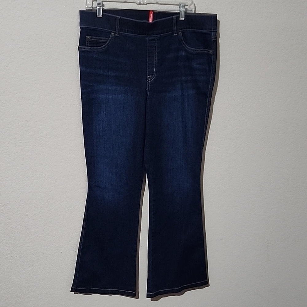 Spanks Jeans Size XL Womens Fit And Flaire Bootcut Dark Wash Pull On